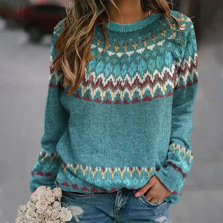 Maglione con motivo a onde retrò