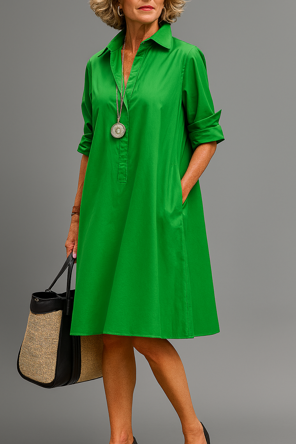 Bernadette - Abito Midi Elegante con Fascino Senza Tempo