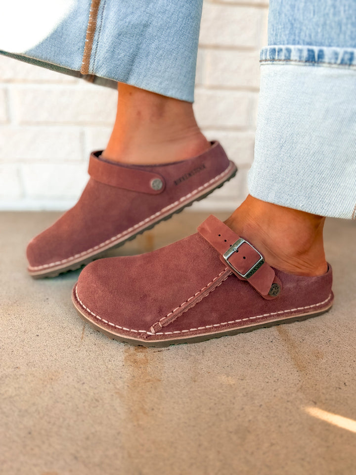 Zoccolo Birkenstock Lutry in camoscio premium - Pepper