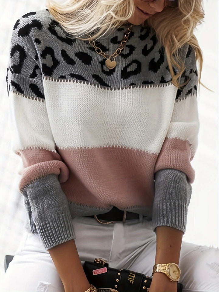 Maglione con stampa leopardata