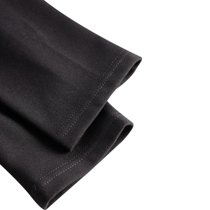 Marina | Edles schwarzes Kleid mit Gürtel und Mandarin-Kragen