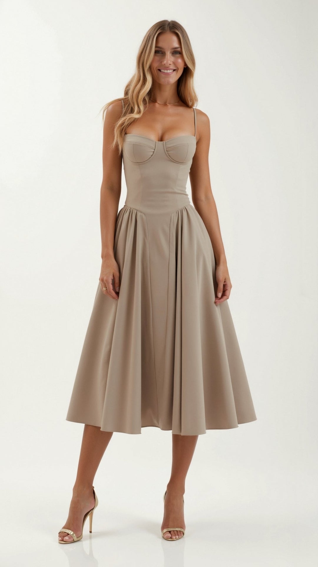 Kelsey - Structured Corset Midi Dress