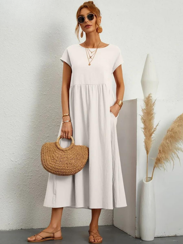 Anro™ | Abito essenziale in cotone e lino dallo stile elegante