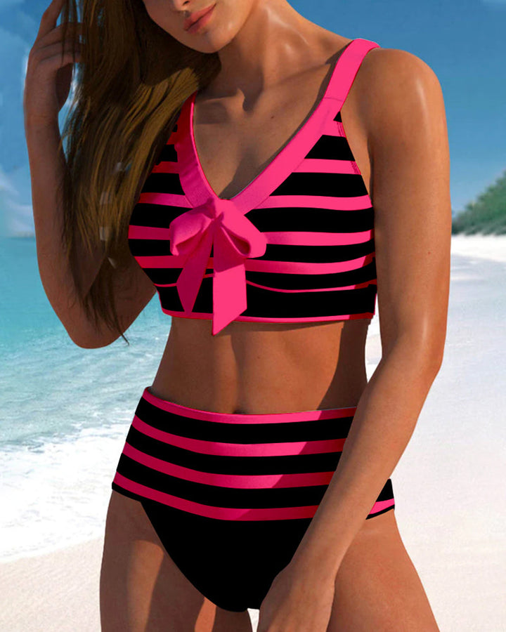 Horana™ | Bikini a righe a vita alta