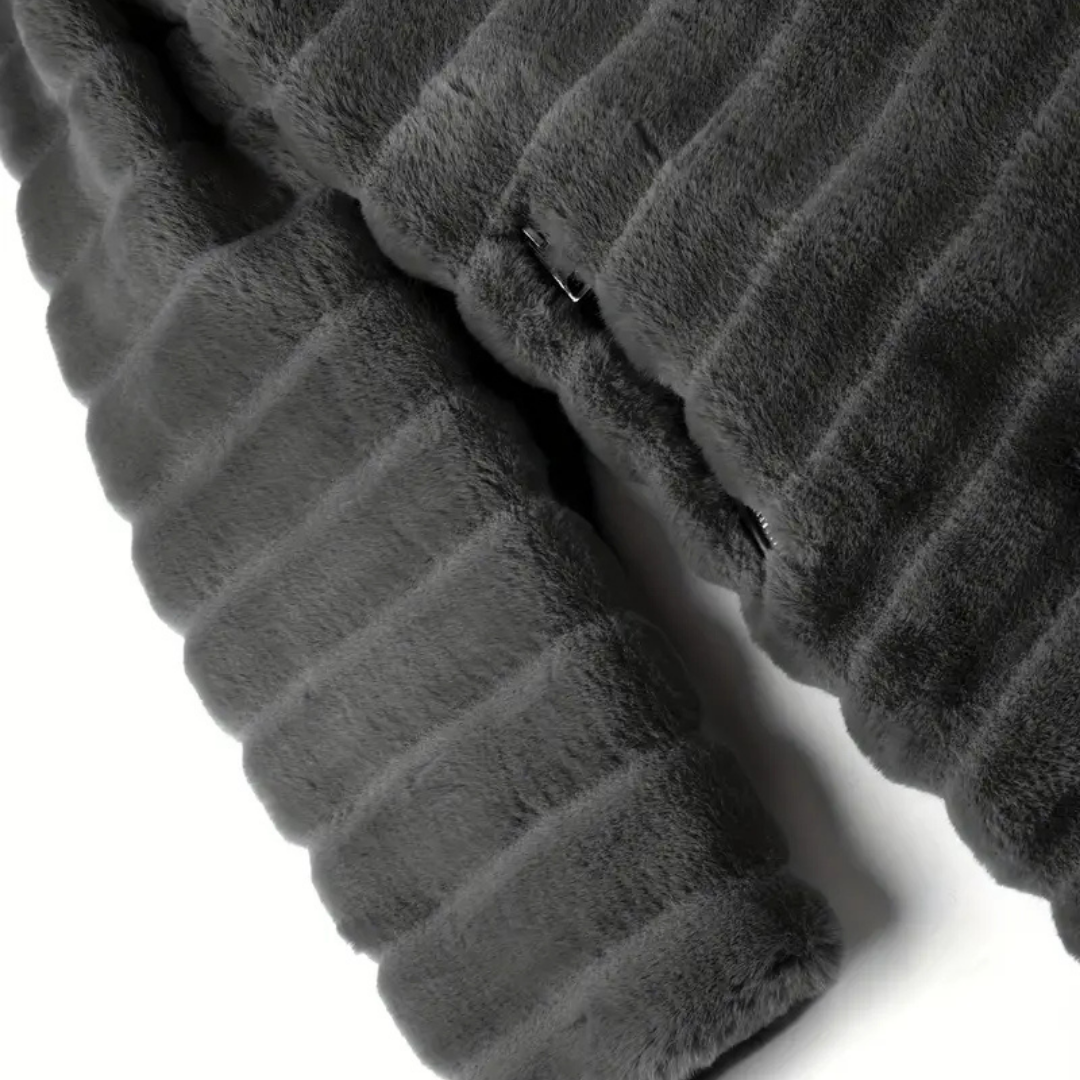 Cappotto invernale di lusso in pelliccia sintetica