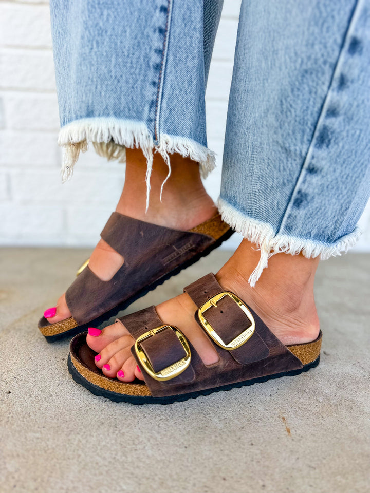 Sandalo Birkenstock Arizona Big Buckle in pelle oliata - Habana
