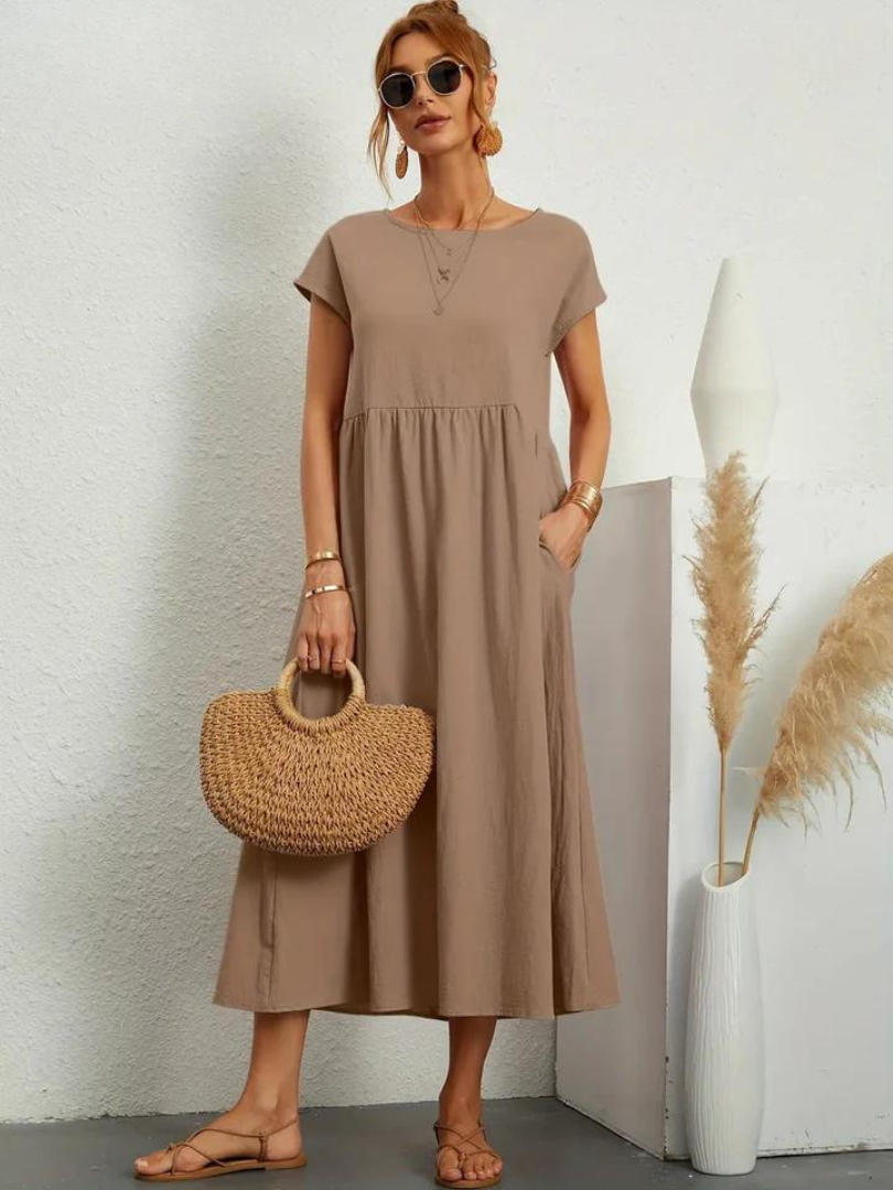 Anro™ | Abito essenziale in cotone e lino dallo stile elegante