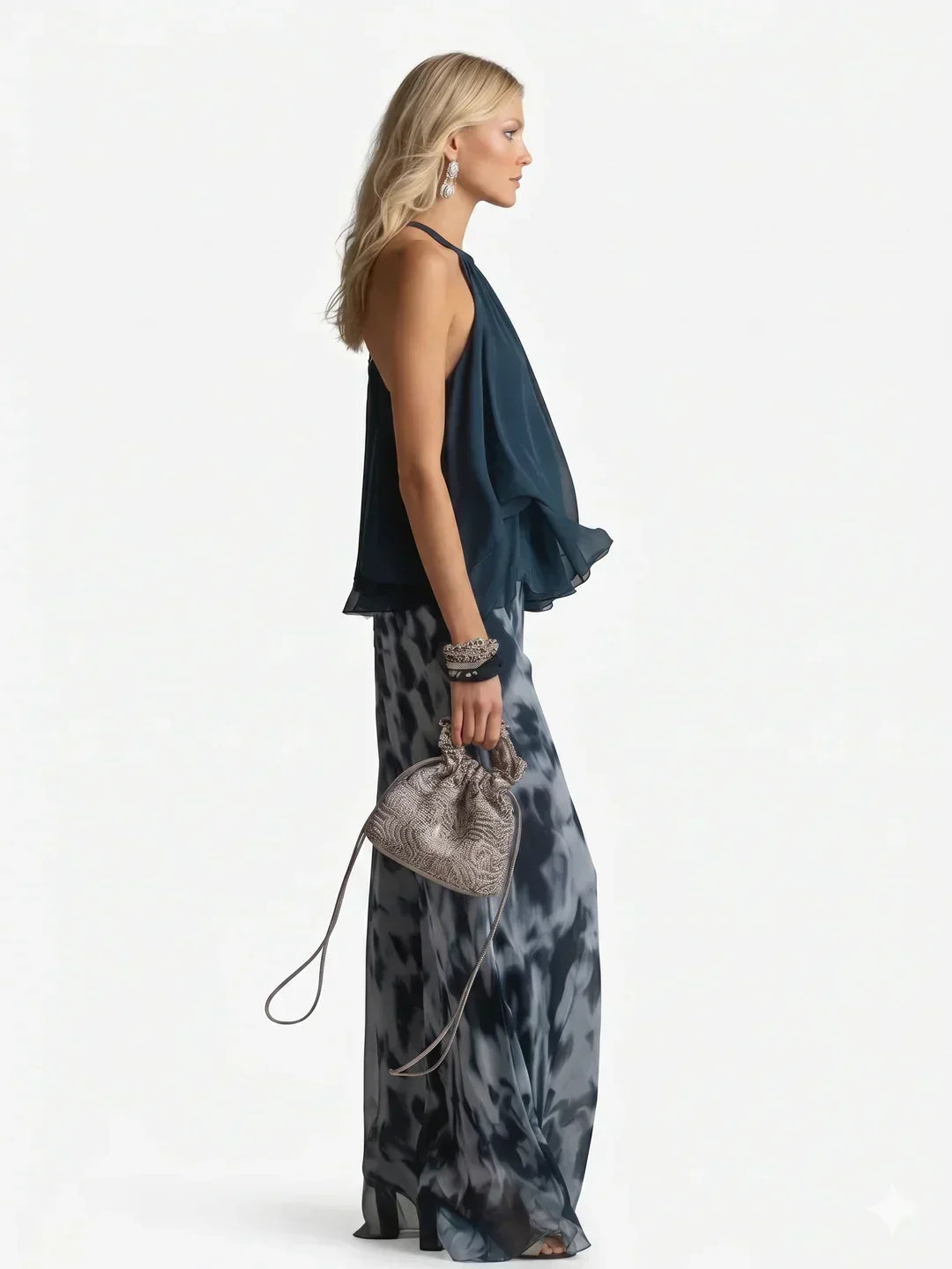 Elegante completo in chiffon a due pezzi