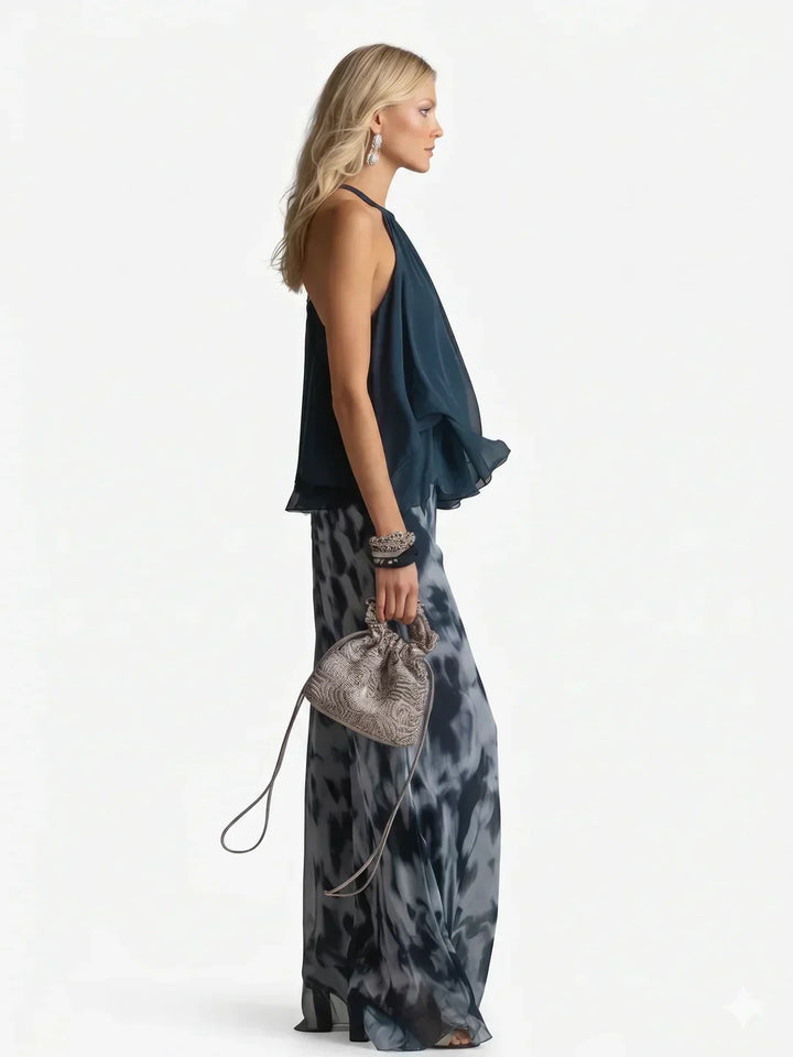Elegante completo in chiffon a due pezzi
