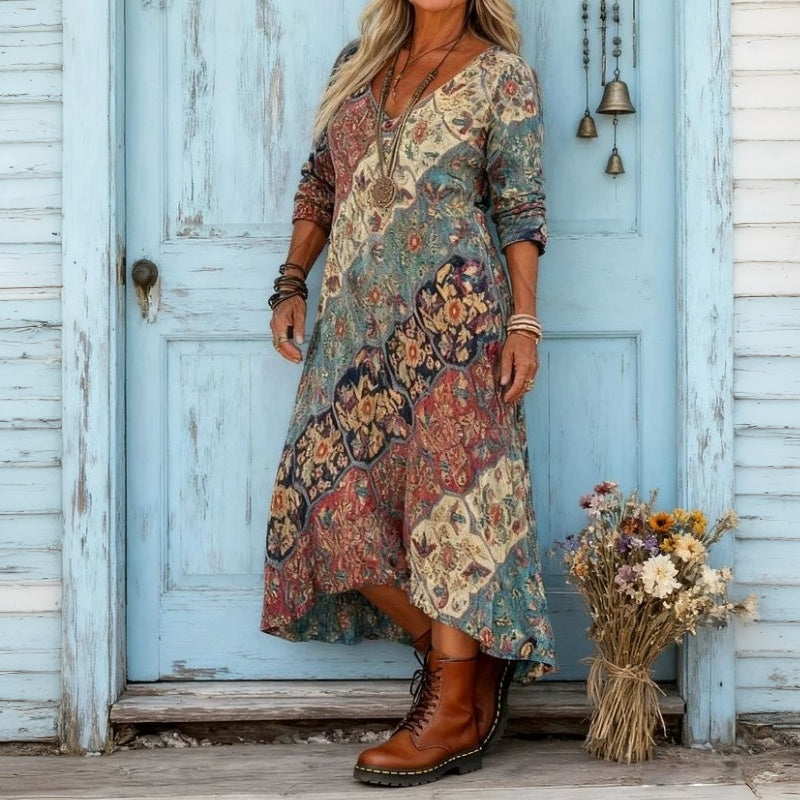 Willow - Vintage-Inspired Long-Sleeve Casual Dress
