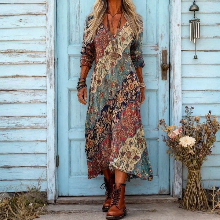 Willow - Vintage-Inspired Long-Sleeve Casual Dress