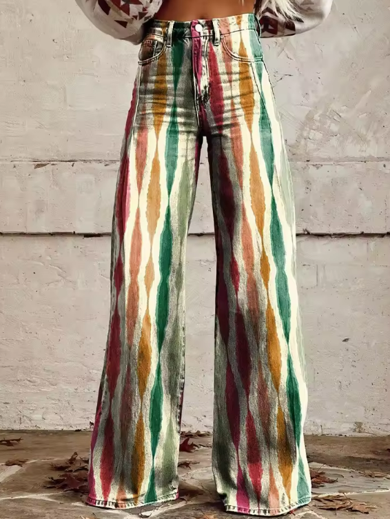 Pantaloni Boho Vintage a Righe