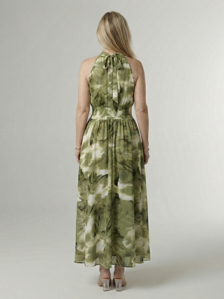 Sylin | Vestito midi con scollo all'americana arricciato