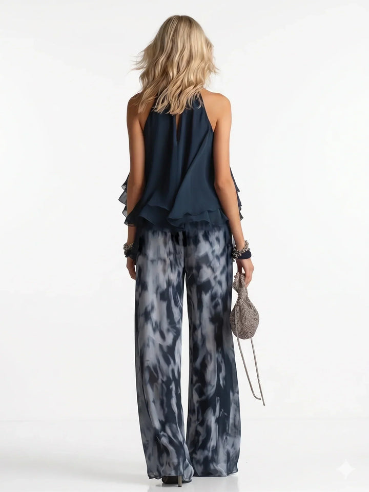 Elegante completo in chiffon a due pezzi