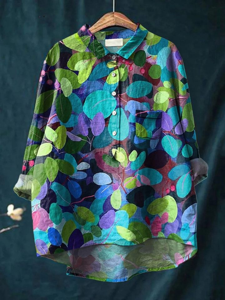 Lotte | Camicetta casual da donna con stampa artistica foresta