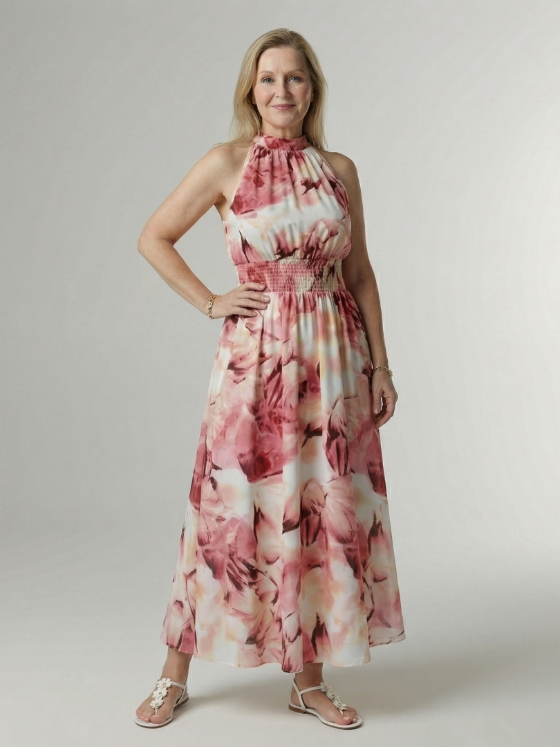 Sylin | Vestito midi con scollo all'americana arricciato