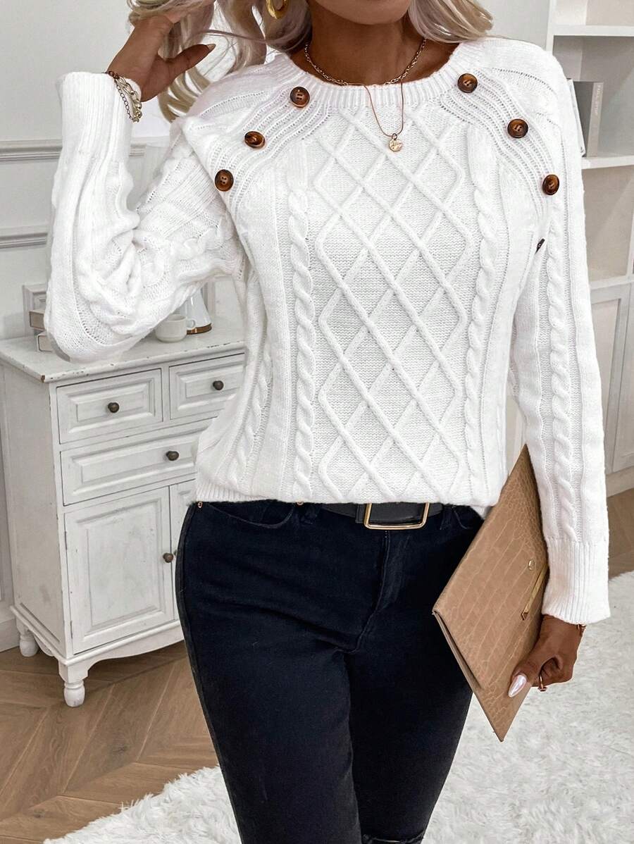 Poppy - Maglione in maglia con bottoni