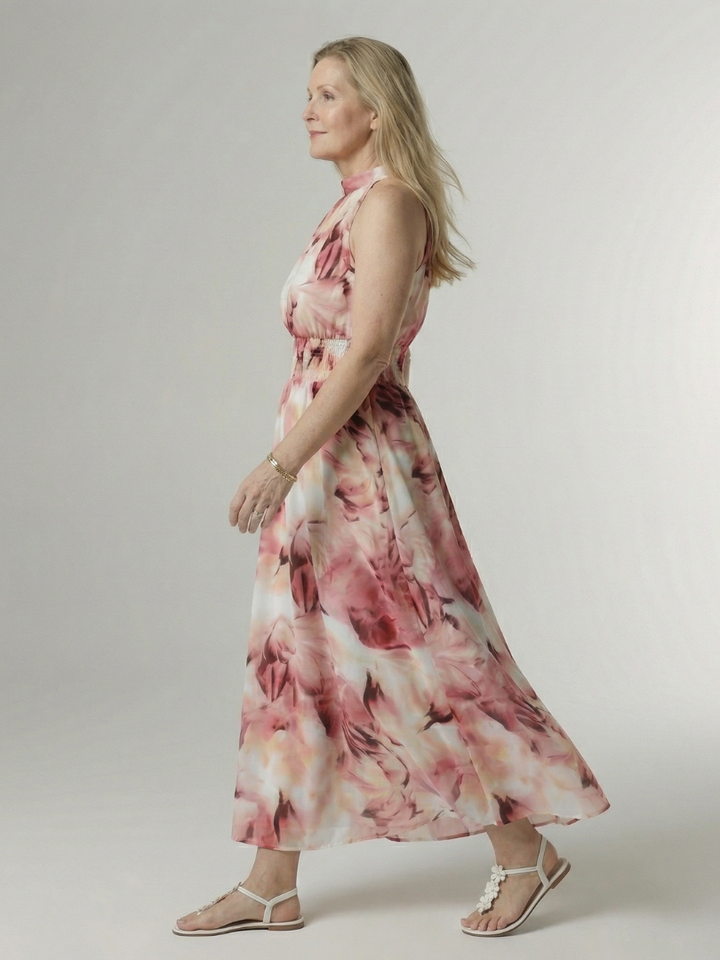 Sylin | Vestito midi con scollo all'americana arricciato