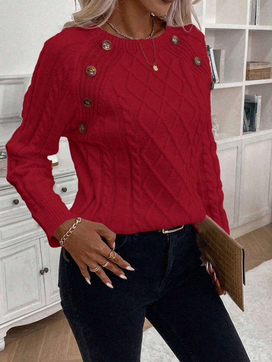 Poppy - Maglione in maglia con bottoni