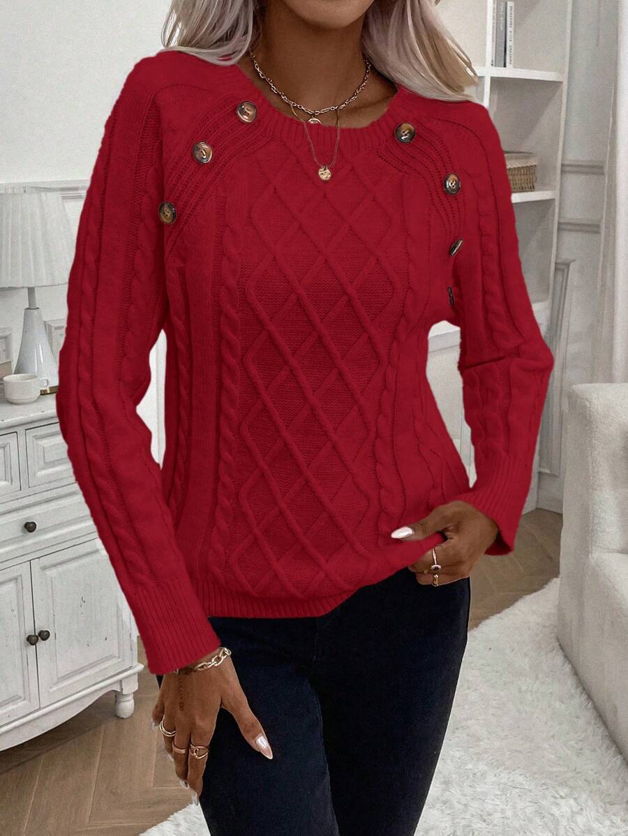 Poppy - Maglione in maglia con bottoni