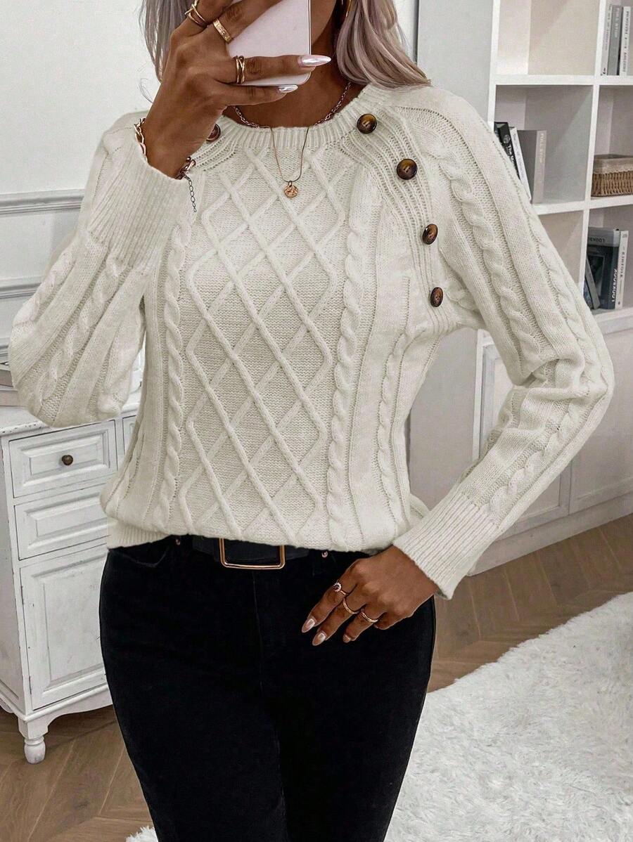 Poppy - Maglione in maglia con bottoni