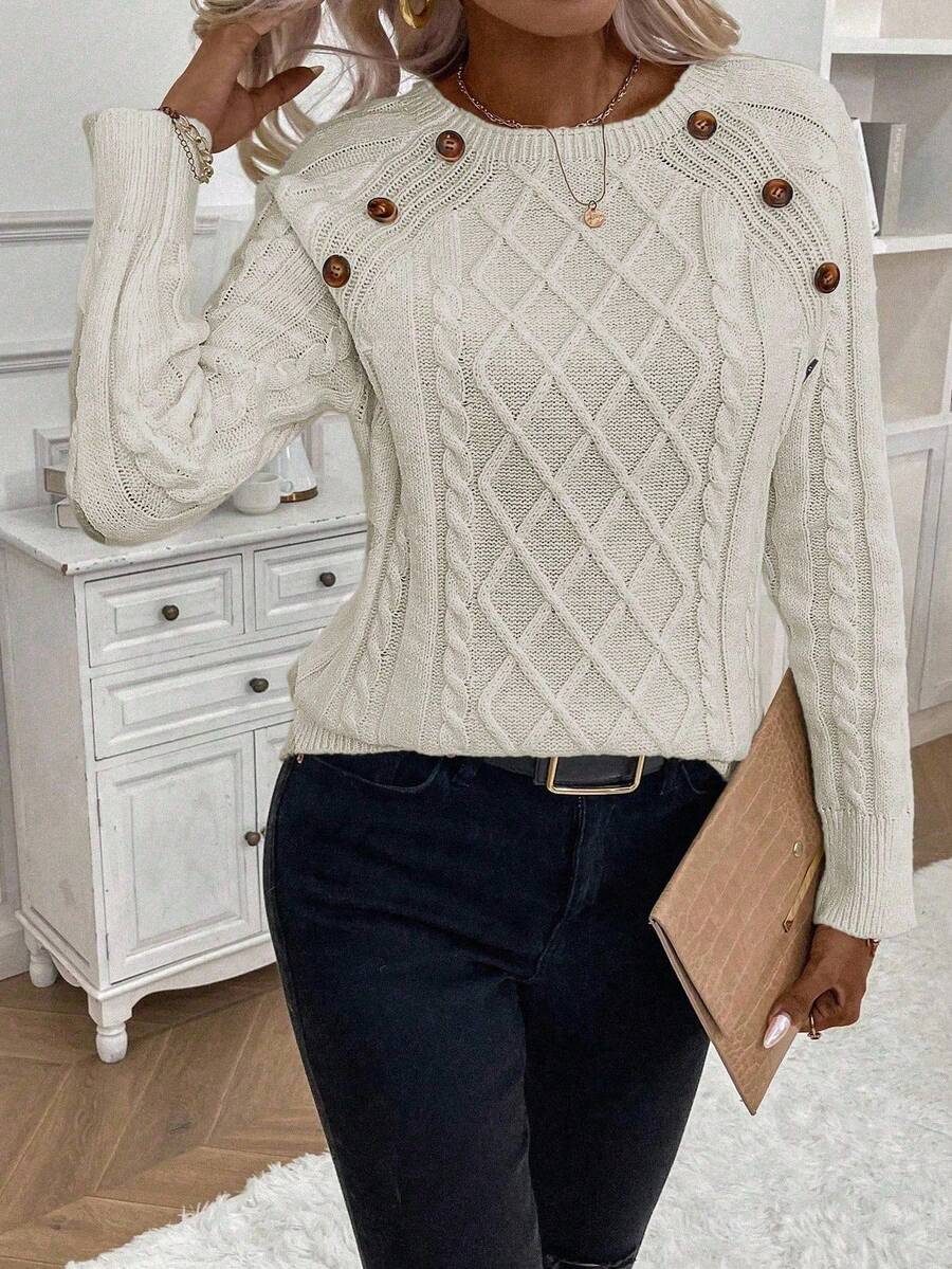 Poppy - Maglione in maglia con bottoni
