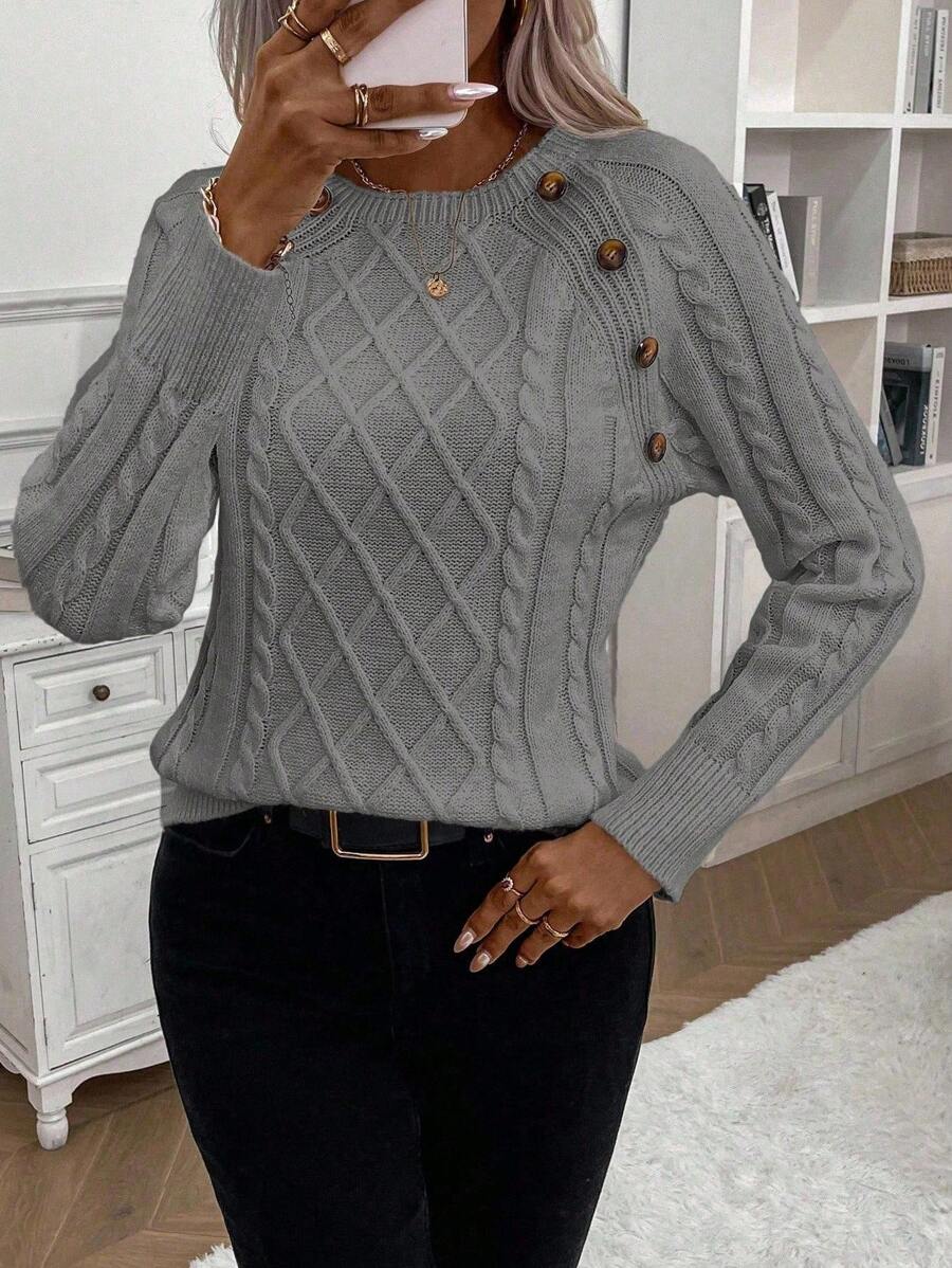 Poppy - Maglione in maglia con bottoni