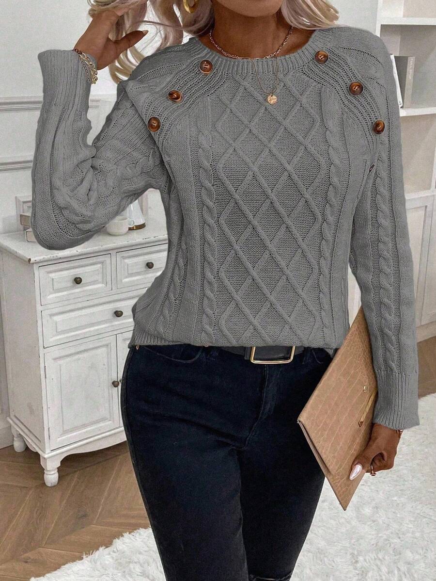 Poppy - Maglione in maglia con bottoni