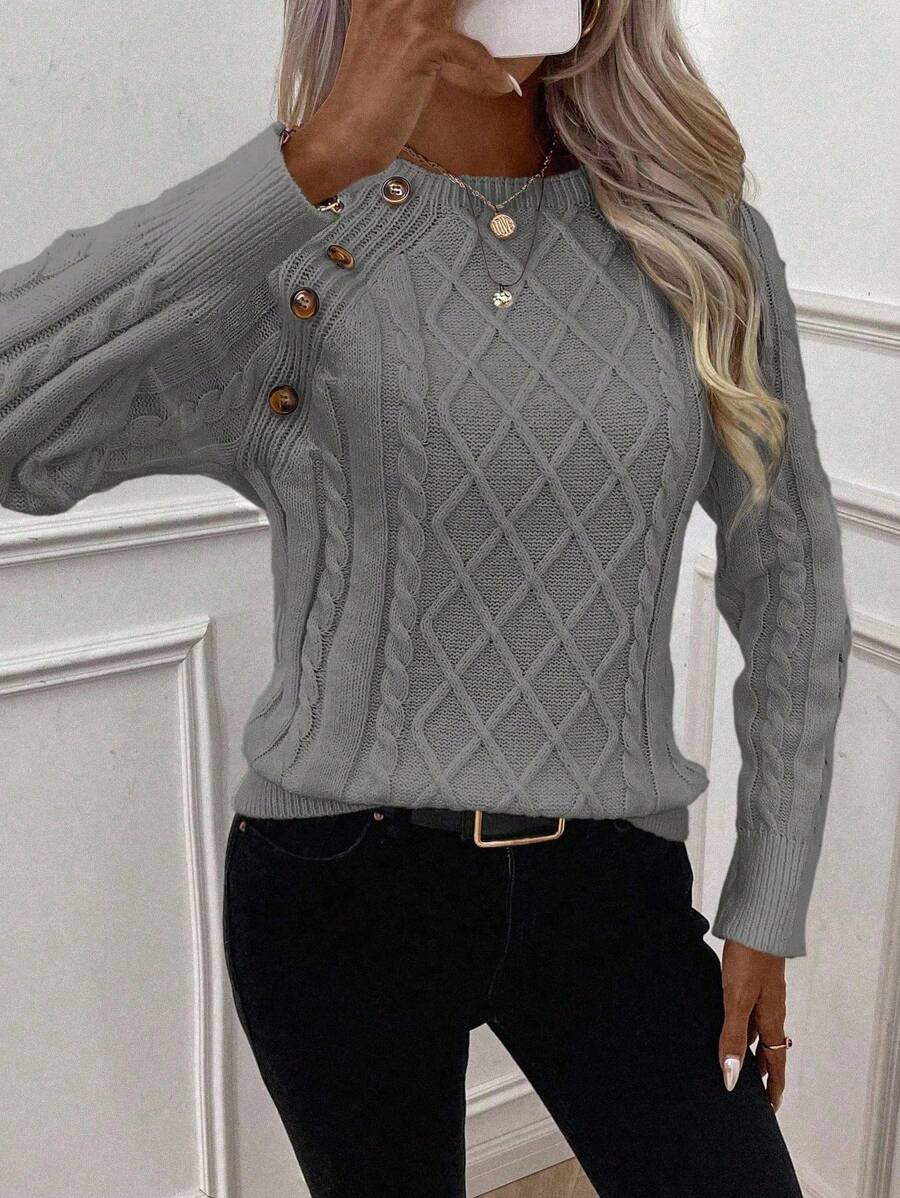 Poppy - Maglione in maglia con bottoni
