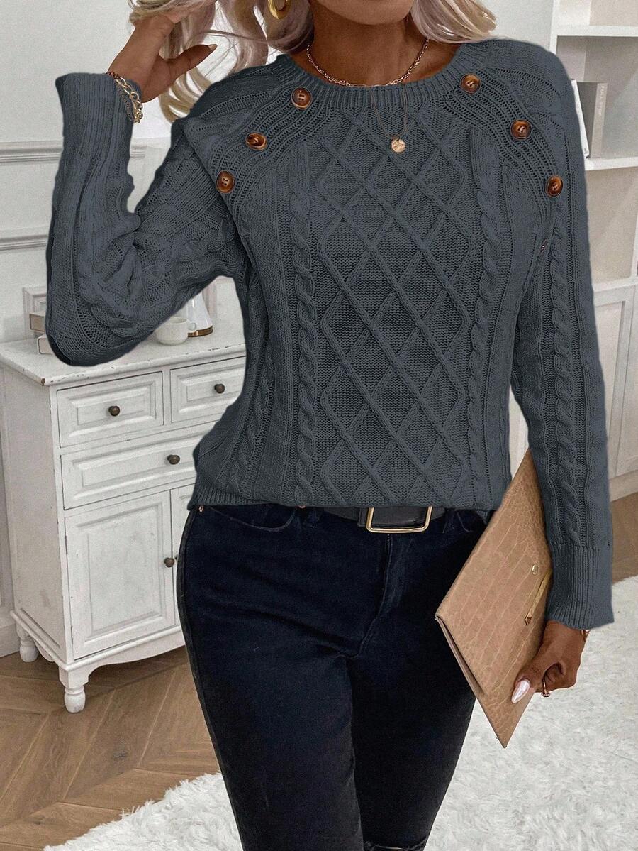 Poppy - Maglione in maglia con bottoni