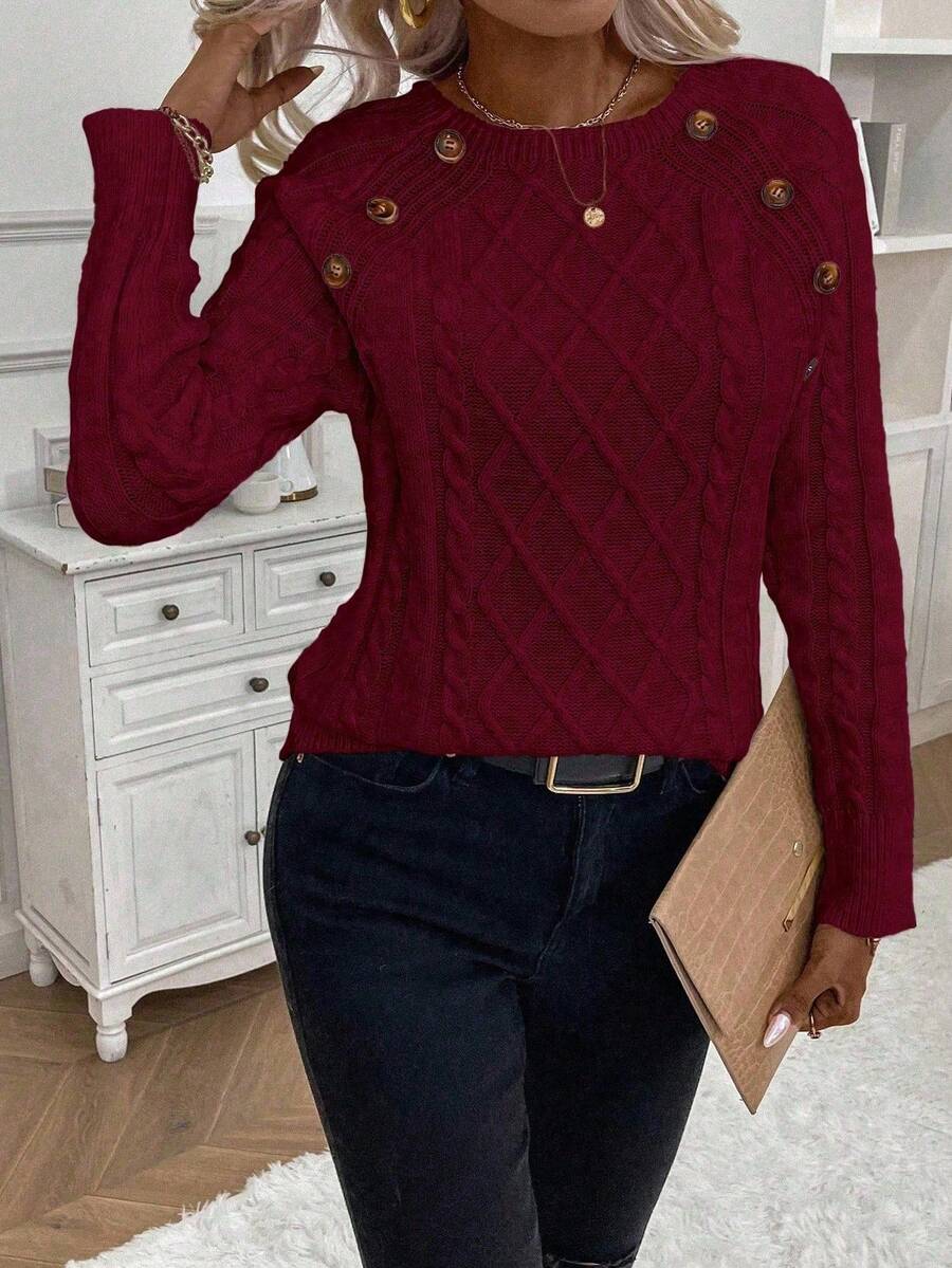 Poppy - Maglione in maglia con bottoni