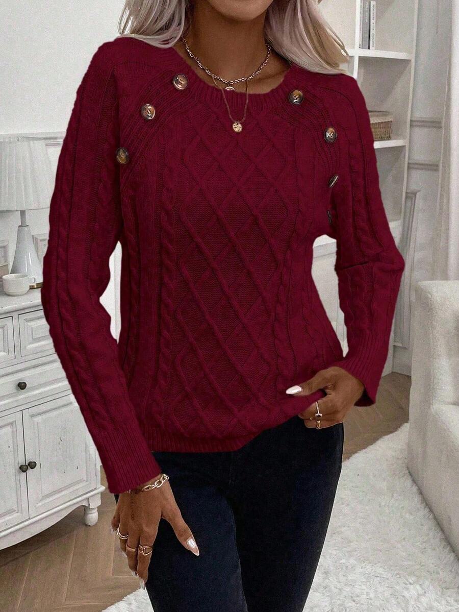 Poppy - Maglione in maglia con bottoni