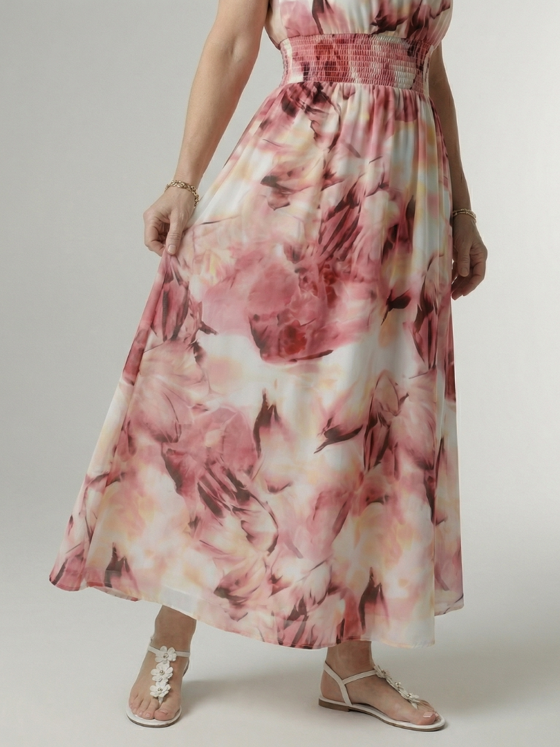 Sylin | Vestito midi con scollo all'americana arricciato