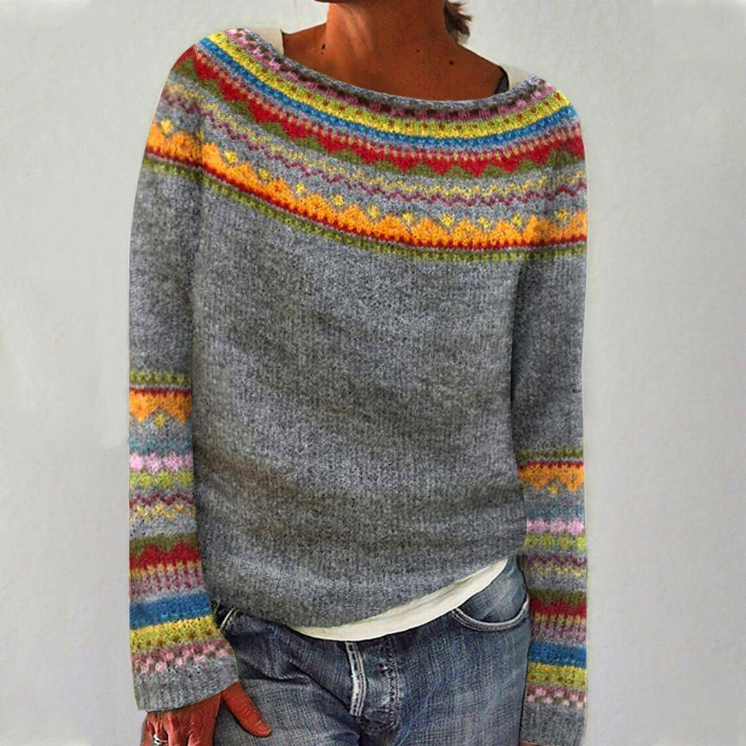 Maglione autunnale retrò lavorato a maglia