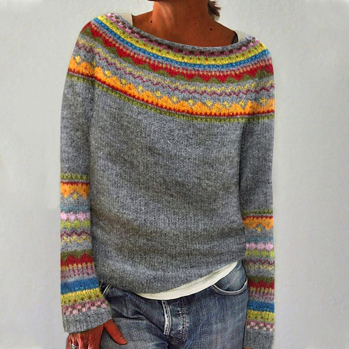 Maglione autunnale retrò lavorato a maglia