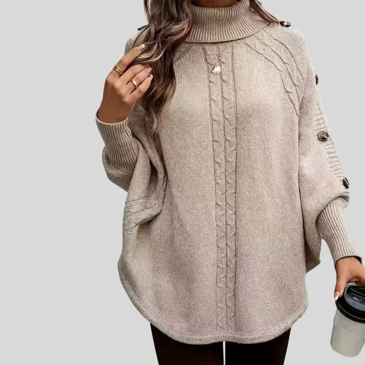 VERA | Maglione Oversized a Collo Alto a Treccia per Donna