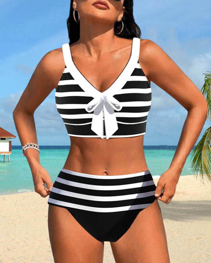 Horana™ | Bikini a righe a vita alta