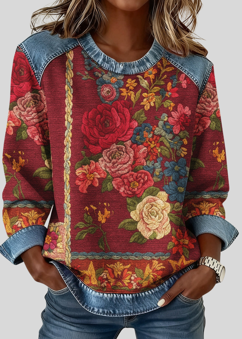 MIRIAM | Felpa Relaxed con Stampa Floreale per Donna