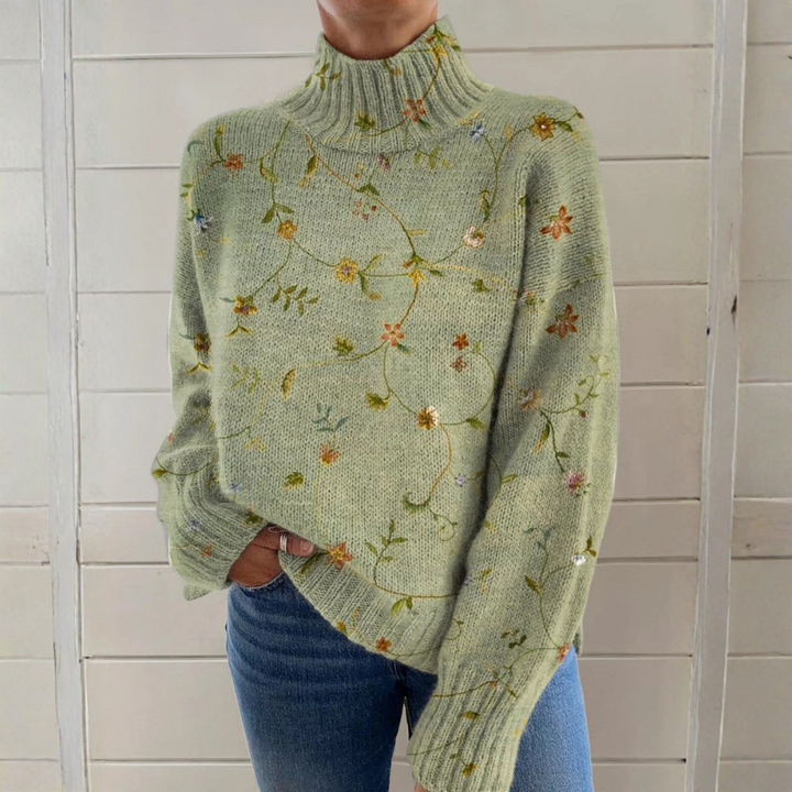Mila - Maglione a maniche lunghe con motivo floreale