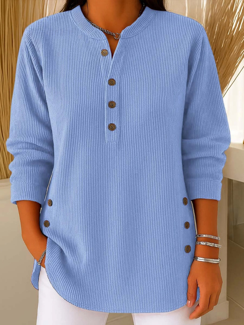 Tunica Henley con bottoni da donna