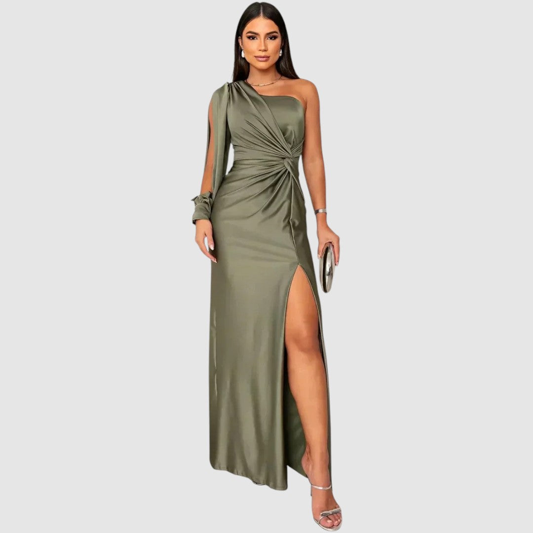 Meda - Elegante abito lungo monospalla