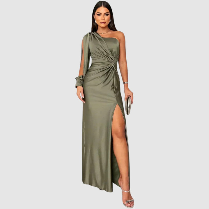 Meda - Elegante abito lungo monospalla