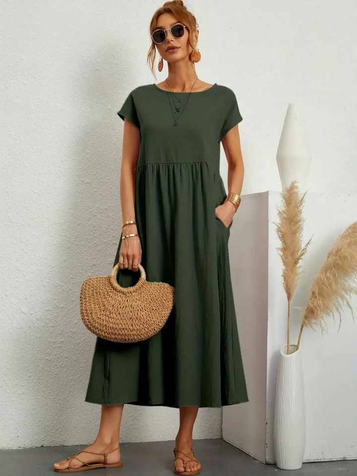 Anro™ | Abito essenziale in cotone e lino dallo stile elegante