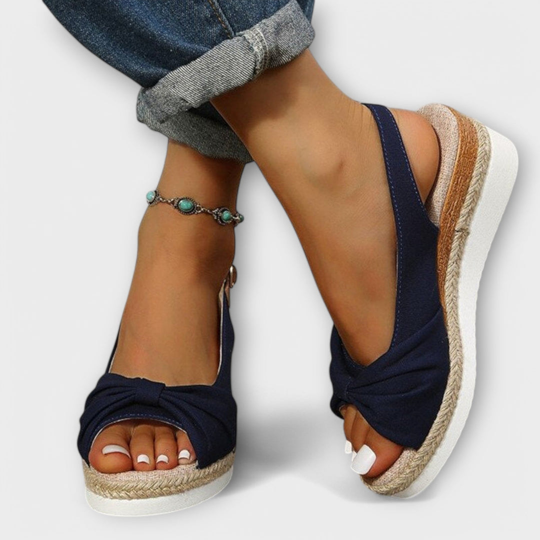 Adelgund - Sandali espadrillas rosa con fiocco
