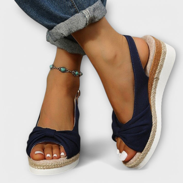 Adelgund - Sandali espadrillas rosa con fiocco