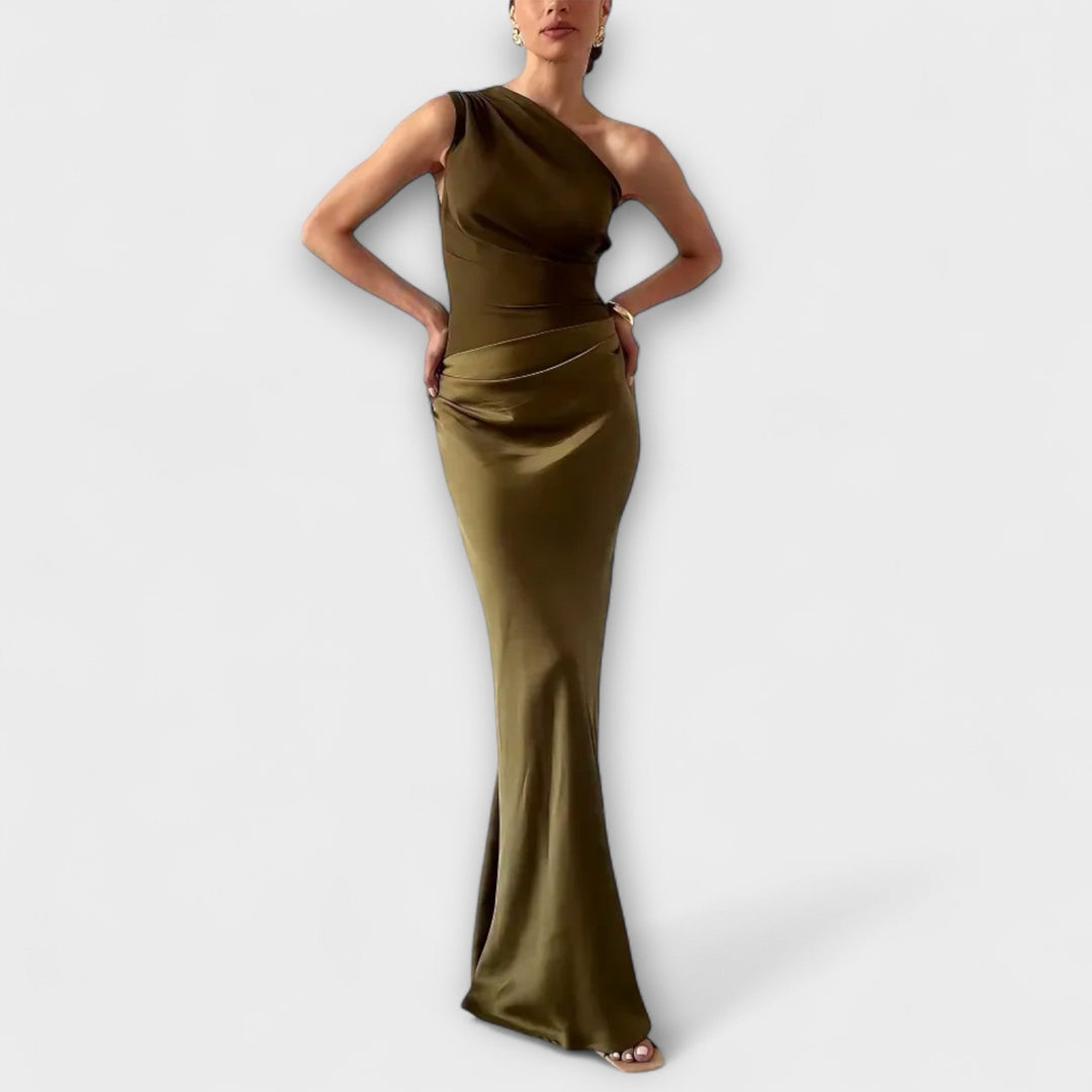Elegante abito lungo monospalla