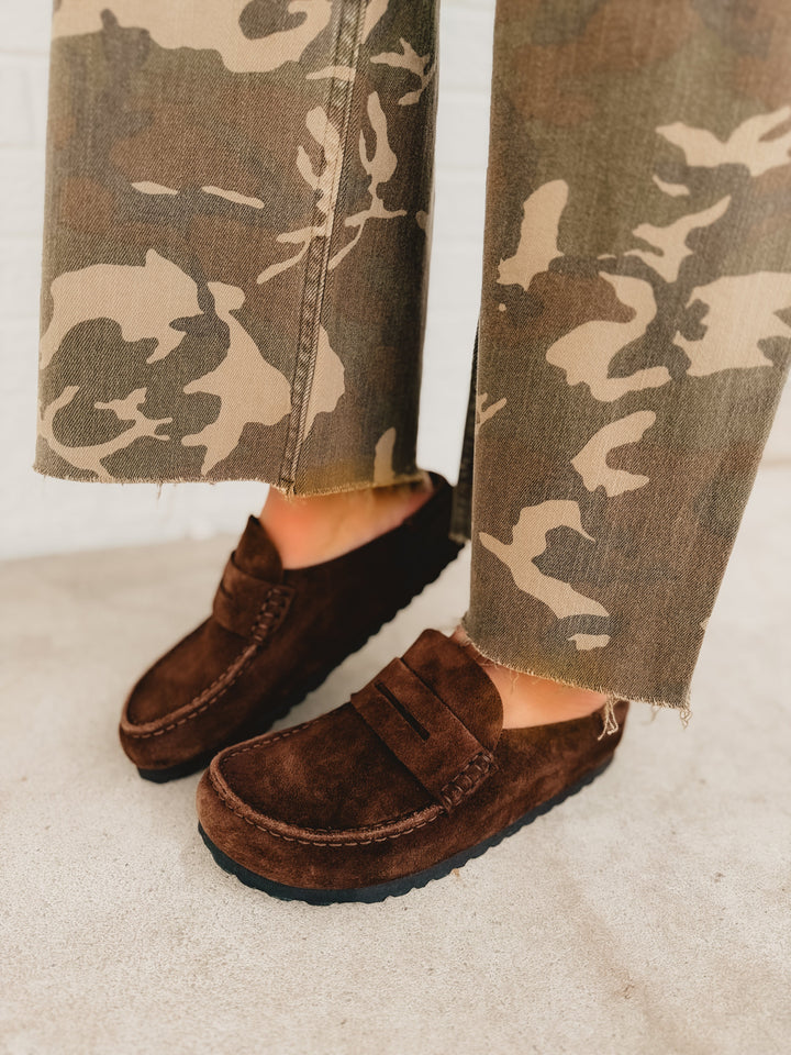 Zoccolo Birkenstock Naples in pelle scamosciata avvolgente - Carafe