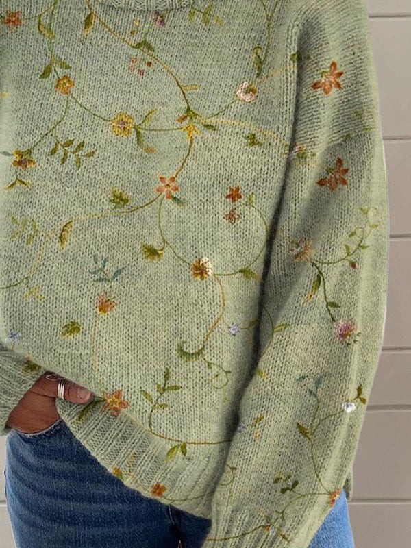 Mila - Maglione a maniche lunghe con motivo floreale