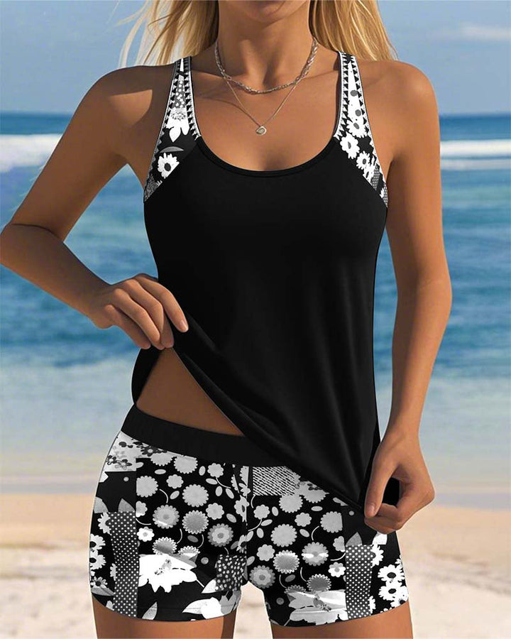 Kaless™ | Costume da bagno due pezzi con vestibilità comoda e stile spiaggia floreale