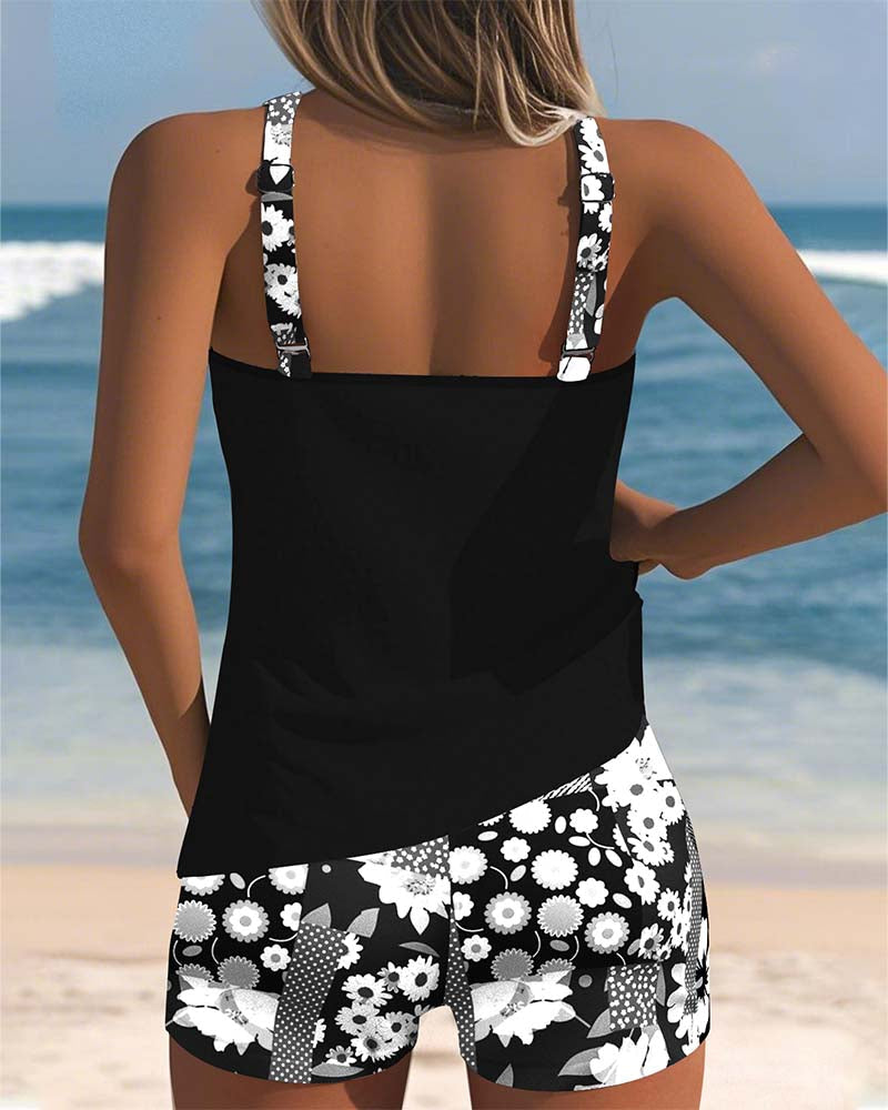 Kaless™ | Costume da bagno due pezzi con vestibilità comoda e stile spiaggia floreale